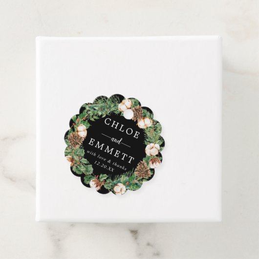 冬素朴植物学リース結婚式の引き出物ラベル フェイバータグ (インサイチュ)