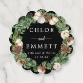 冬素朴植物学リース結婚式の引き出物ラベル フェイバータグ (裏面)