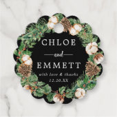 冬素朴植物学リース結婚式の引き出物ラベル フェイバータグ (正面)