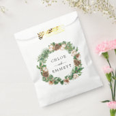 冬素朴植物性リースカスタムウェディング フェイバーバッグ (封をした状態)