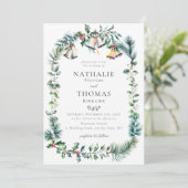 冬素朴植物性リースベルズパイン結婚ズ 招待状 (スタンド正面)