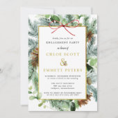冬素朴植物松婚約パーティ 招待状 (正面)