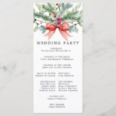 冬素朴植物赤い弓DIY結婚の プログラム (裏面)