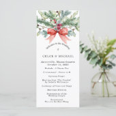 冬素朴植物赤い弓DIY結婚の プログラム (スタンド正面)