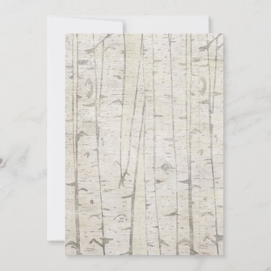 冬素朴樺の木書道結婚植物学 招待状 (裏面)