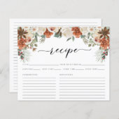 冬素朴水カラーブライダルシャワーレシピカード (正面/裏面)