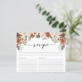 冬素朴水カラーブライダルシャワーレシピカード (スタンド正面)