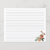 冬素朴水カラーブライダルシャワーレシピカード (裏面)