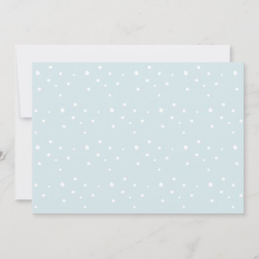 冬素朴男の子の最初の誕生日フォト招待状 招待状 (裏面)