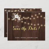 冬素朴結婚フローラ | エレガント救日 インビテーションポストカード (正面/裏面)