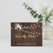 冬素朴結婚フローラ | エレガント救日 インビテーションポストカード (スタンド正面)