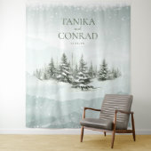 冬素朴結婚式アーチフォレストグリーンID1049 タペストリー (インサイチュ)