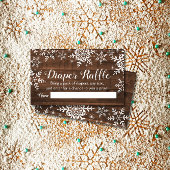 冬素朴赤ちゃんシャワーおむつラッフルチケット エンクロージャーカード