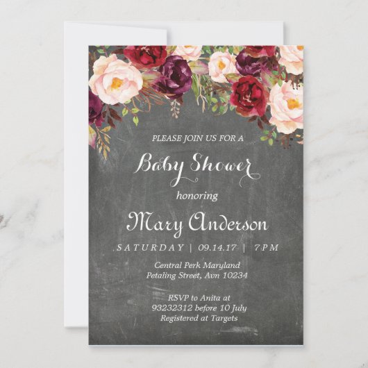 冬素朴赤ちゃんシャワー招待状 招待状 (正面)