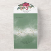 冬素朴赤ワインバラNoディナー オールインワン招待状 (外側)