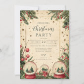 冬素朴雪グローブホリデー 招待状 (正面)