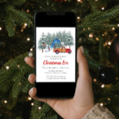 冬素朴雪レッドトラッククリスマスイブディナー 招待状