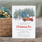 冬素朴雪レッドトラッククリスマスイブディナー 招待状