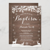 冬素朴鹿バプテスマ招待状 招待状 (正面/裏面)
