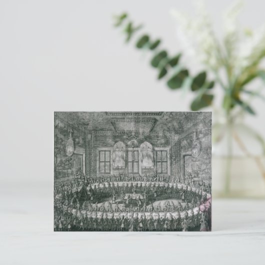 冬結婚のピーターIとキャサリンの ポストカード (スタンド正面)