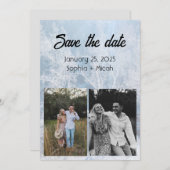 冬結婚雪救テンプレート 招待状 (正面/裏面)