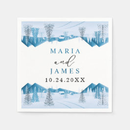 冬結婚雪 スタンダードカクテルナプキン