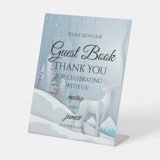 冬結婚雪 台座サイン (正面)