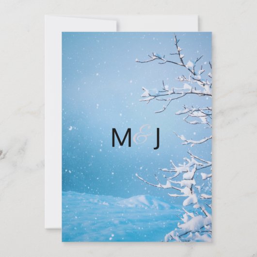 冬結婚雪 招待状 (裏面)