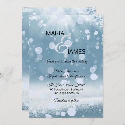 冬結婚雪 招待状 (正面/裏面)