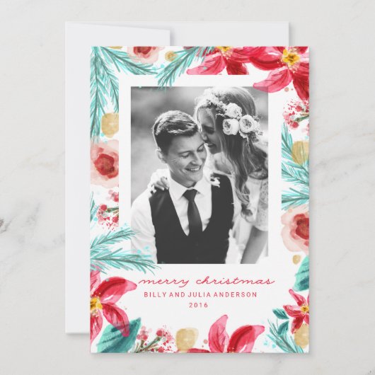 冬絵を描植物式クリスマスグリーティングカード シーズンカード (正面)