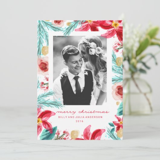 冬絵を描植物式クリスマスグリーティングカード シーズンカード (スタンド正面)