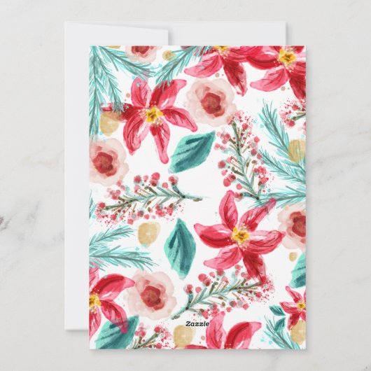 冬絵を描植物式クリスマスグリーティングカード シーズンカード (裏面)