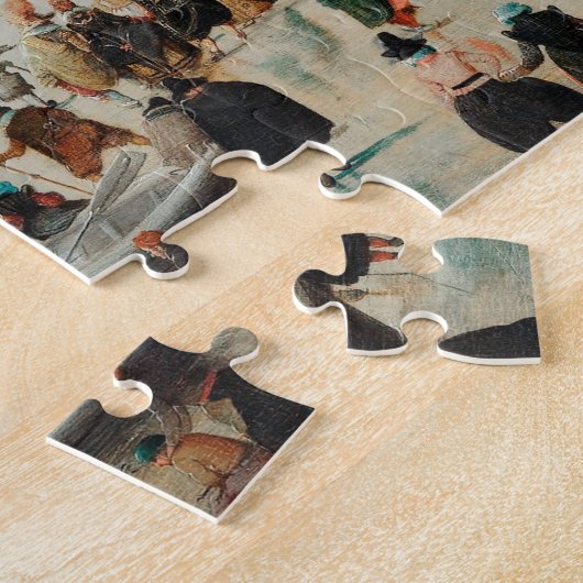 冬絵画の聖降誕祭の町の ジグソーパズル (側面)