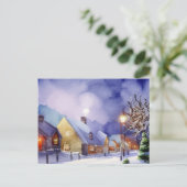 冬絵画の雪に覆われた家 シーズンポストカード (スタンド正面)