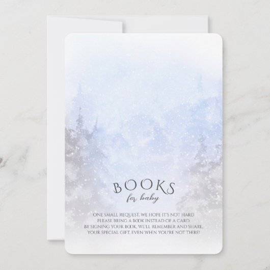 冬綿花赤ちゃんシャワー予約のリクエストと 招待状 (裏面)