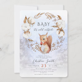 冬綿花赤ちゃんシャワー予約のリクエストと 招待状