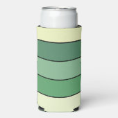 冬緑の黄色いストライプ紙オン水彩 スリム缶クーラー (Seltzer正面)