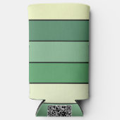 冬緑の黄色いストライプ紙オン水彩 スリム缶クーラー (正面)