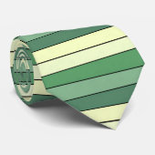 冬緑の黄色いストライプ紙オン水彩 ネクタイ (ロール)