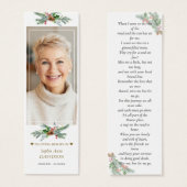 冬緑写真追悼詩ブックマーク (正面&裏面)