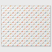 冬編みセーターのクリスマスダックシュント ラッピングペーパー (フラット)