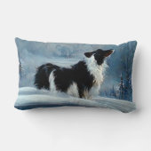 冬縁どの雪の風景に芸術的彩る ランバークッション (裏面)