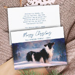 冬縁どの雪の風景クリスマスにコリー シーズンカード<br><div class="desc">冬の縁ど雪の風景のクリスマスのホリデーカードにコリー。白と黒の美しいコリーで穏やかな冬の雪の縁ど風景。メリークリスマストレンディーの台本。コリーの所有者の縁ど休日カード。前面と背面の文字を変更するか、消去する。</div>