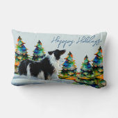 冬縁ど雪のクリスマスツリーにコリー ランバークッション (裏面)