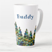 冬縁ど雪の森のクリスマスツリーにコリー カフェラテマグ (右アングル)