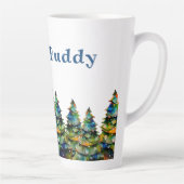 冬縁ど雪の森のクリスマスツリーにコリー カフェラテマグ (右)