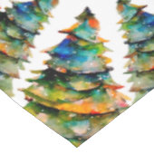 冬縁ど雪の森のクリスマスツリーにコリー テーブルクロス (アングル)