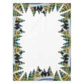 冬縁ど雪の森のクリスマスツリーにコリー テーブルクロス (正面)