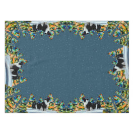 冬縁ど雪の森のクリスマスツリーにコリー テーブルクロス