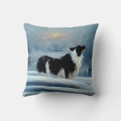 冬縁ど雪犬ペットにコリー クッション (裏面)